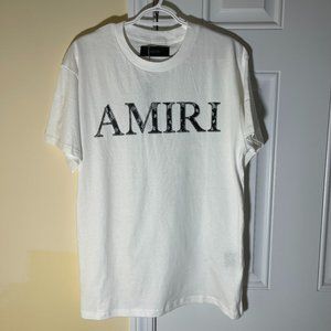 Mike Amiri White "AMIRI" Bandana Logo Tshirt Small